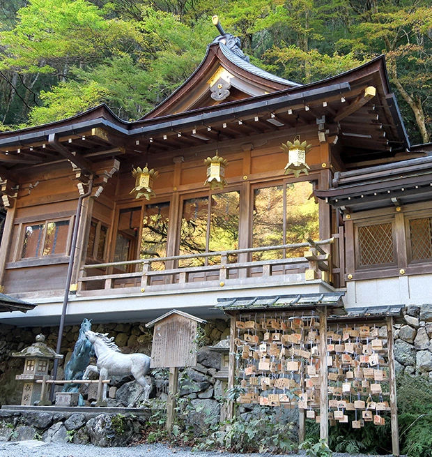 景色が写り込む本宮
